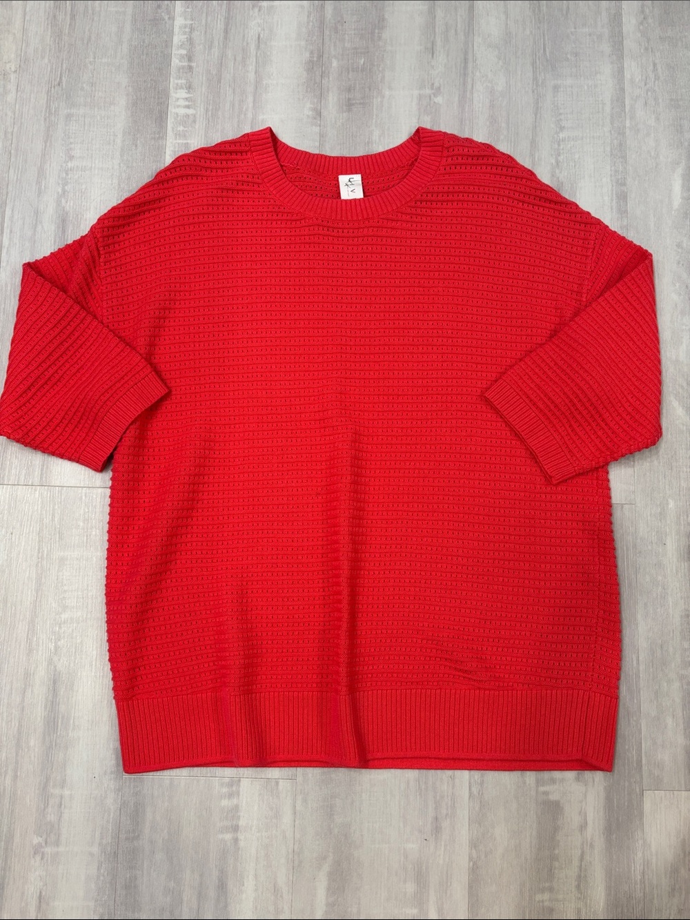 Lane Bryant Vibrant Red Textured Crewneck Sweater 14/16 NWT